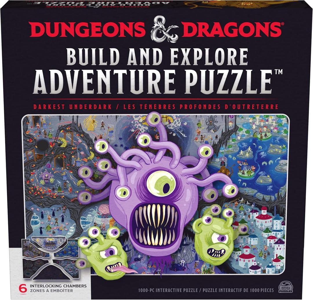 Dungeons & Dragons, Build and Explore Adventure Puzzle, DND Adult Puzzles, Dungeons and Dragons 1000 Piece Puzzles for Adults and Kids Ages 12+