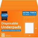 Inspire XL 30 x 36 Ultra 100 Grams Super Absorbent Bed Pads for Incontinence (50)