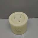 Extra Large Flameless Candles with 3 Wicks, 6"x6" Real Wax Battery Operated Candles with Remote and Timer, Flickering LED Candles Fake Candle for Home, Wedding, Party, Ivory