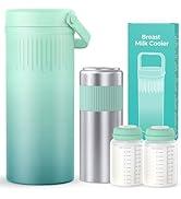 22oz Breast Milk Cooler Bottle, Breastmilk Cooler with 360° Cooling for 24 Hours, Portable Milk Chiller for Breastmilk