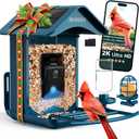 BIRDLEGEND Bird Feeder with Camera Solar Powered, 2K Portrait Live Free AI Forever Instant Arrival Alerts with 64GB Card, Smart Camera Birds Feeders Wireless Outdoor Gift for Bird Lover, 2.4G WiFi