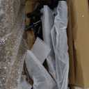 SmartStandard 32 x 84 inch White Sliding MDF Barn Door with 6FT Black Sliding Door Hardware Kit & Handle, Pre-Drilled Ready to Assemble, Waterproof PVC Coating, H-Frame