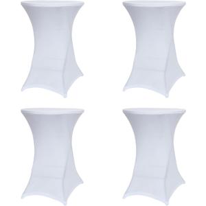 Obstal Cocktail Table Covers Stretch Spandex White Cocktail Table Cover Cloth for Wedding, Banquet and Party (30"-32" Diameter x 42" Height,4Pc)