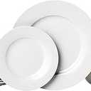Amazon Basics Kitchen Dinnerware Set, Microwave and Dishwasher Safe, Plates, Bowls, Service for 6, 18-Piece, White