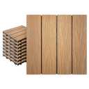 28 PCS Teak Wood WPC Interlocking Decking Tiles  Waterproof & Durable Outdoor Flooring for Patio, Balcony, Garden  Easy DIY Snap Lock for Indoor & Outdoor Use