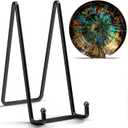 8 Inch Large Plate Stands for Display - Metal Square Wire Plate Holder Display Stand + Picture Stand for Book, Platter, Plaque, Photo Easel (2 Pack)