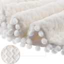 IMIKEYA Christmas Tree Skirt, 36 inches Luxury Faux Fur Christmas Tree Skirt, Beige Christmas Xmas Tree Skirt with Hand-Sewn Pompoms, Soft Thick Plush Tree Skirt for Christmas Tree Decorations