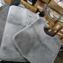 2Pcs Memory Foam Toilet Rugs Contour Extra Soft Absorbent 40x50cm U Shaped 50x70CM Rectangle Gray