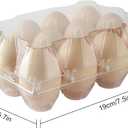 Plastic Egg Cartons Bulk, 48 Packs Empty Clear Plastic Egg Carton Holds Up to 12 Eggs, Reusable Chicken Egg Tray Holders for Family Pasture Chicken Farm, Business Market Display