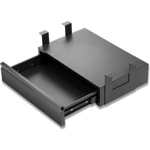 Under Desk Drawer 18", Pull-out Storage Organizer with Tall Brackets Mounted Under Wooden Table with a Max 2" Crossbar, Black_Tall Version