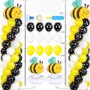 2 Sets Bee Birthday Party Balloon Column Stand Kit With 102 Bumble Bee Foil 5.57Ft Adjustable Balloon Tower Stand With Base Honey Bees Arch Column for Gender Reveal Birthday Baby Shower Party Supplies