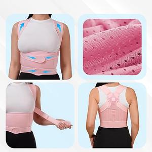 Back Brace Posture Corrector for Men & Women - Adjustable, Breathable, Improves Posture, Reduces Neck & Back Pain - Lightweight Unisex Design for Office and Home Use (Pink, Small)