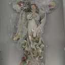  Angel with Memorial Cross Garden Statue, Religious Outdoor Dcor