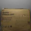 HOPERAN Heated Stadium Seats for Bleachers with Back Support and Wide Cushion, Extra Portable Bleacher Seat Foldable Stadium Chair, USB 3 Levels of Heat, 5 Pockets for Outdoor Camping Games Sports (1pc Black)