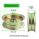 3 Pack 589766102 Husqvarna Idler Pulley Replaces 539132728 589766101 539112196 539103258 539103257 539128101 for Husqvarna 48" 54" Z246 RZ4623 RZ46I Z248F MZ54 MZ61 MZ6128 RZ4824F Tractors, A13 3x539132728