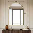 AMOISE Arched Mirror for Bathroom, 2Pack 36"x24" Gold Vanity Bathroom Mirror for Over Sink, Metal Framed with HD Shatter-Proof Glass for Entryway, Living Room,Bedroom