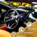Tevlaphee Steering Wheel Lock, Car Lock Anti Theft Keyless Extendable Retractable Password 5 Coded Combination Lock, Heavy Duty Universal Fit (Black)