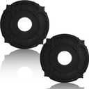 2 Pieces PU Ceiling Medallion Decorative Ceiling Fan Medallion Round Home Lighting for Light Fixtures Chandeliers, 12"od x 3.5"ID(Black)