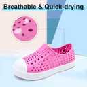 QLZ Toddler Kids Water Shoes for Boys Girls Garden Sandals Rubber Shoes Beach Sneakers, Slip-on Anti-Slip Lightweight Breathable Quick Dry Soft Flexible（Toddler/Little Kid/Big Kid) 25 Pink