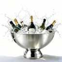 Champagne Bucket,12L Capacity Stainless Steel Champagne Ice Bucket for Parties,Large Silver Wine Chiller for Weddings & Home Entertaining,Sleek Design,Premium Performance & Elegant Display