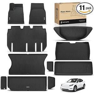 YHTAUTO Floor Mats & Cargo Liners for Tesla Model X 2022-2025 (5-Seat)
TPE All Weather Car Mats, Anti-Slip & Custom Fit Floor Liners| 1st & 2nd & 3rd Row & Front Trunk Mat, Black, Set of 11