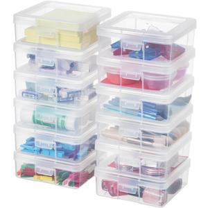 Small Plastic Storage Containers Clear Arts & Crafts Storage Boxes & Organizers Stackable Small Containers With Lids For Organizin (Set 1)