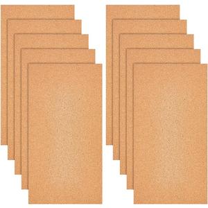 OLYCRAFT 10 Sheets Cork Sheets 12x6.1 Inch Thin Cork Roll 1mm Thick Brown Corks Board Rectangle Wooden Tiles Wood Mats for Coaster Placemat Kitchen Dining Hall DIY Crafts Supplies