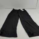 Women Flowy Pants Drawstring Waist Wide Leg Palazzo Beach Pants Loose Fit with Pockets (Medium, Black)