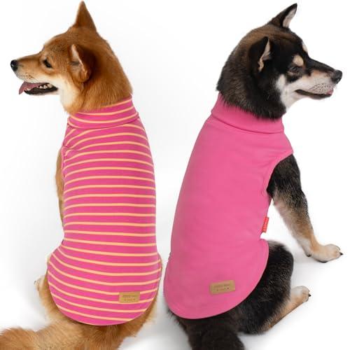 KYEESE 2Pack Dog Sweater Warm Dogs Clothes Turtleneck Dog Sweaters for Medium Dogs Girl Soft Pet Coats Turtleneck Pets Sweatshirt, XL