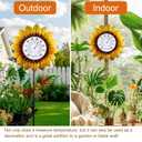 Mothers Day Gifts Outdoor Thermometers for Patio - Waterproof Sunflower Outdoor Indoor Thermometer with Stake Decorative for Yard Garden Wall Living Room Decor, Large Easy-Read No Require Batteries