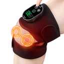 Cordless Knee Massager with Heat, Knee Heating Pad with Massage, Knee Massager for Pain Relief, Heated Knee Massager, 6 Heat Levels & 3 Timers, Adjustable Heating Pad for Knee, Shoulder, Elbow