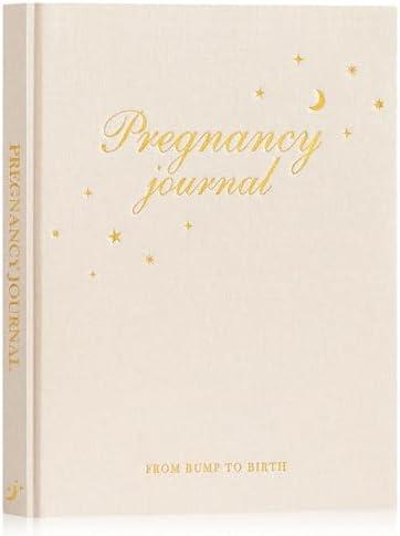 Lanpn My Pregnancy Journal Memory Book for First Time Mom, 156 Page Pregnant Announcement Must Have Planner, Mom to Be Scrapbook Keepsake Gift Pregnancy Tracking Diary for Expecting New Parent Beige