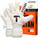 T1TAN Classic 1.0 White-Out Junior - Soccer Gloves Kids - Goalie Gloves for Goalkeeper - Football - Kids & Youth - Size 4
