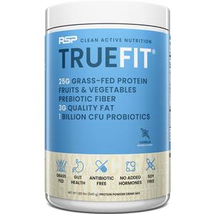 TrueFit Gut Healthy Protein Powder, Grass-Fed Whey Meal Replacement Shake with Prebiotics, Probiotics, & Organic Superfoods, Keto, Gluten Free 1.85 lbs (29.6 Ounce (Pack of 1))