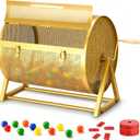 Huge Raffle Drum 18" x 12" Holds 10,000 Tickets, Thickened Large Raffle Ticket Spinner Box with Silent Bearings, Sealed Silicone Strip, Wooden Handle & Tripod for Large Events, Lottery, Voting