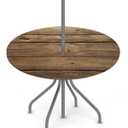 Khaki Wooden Texture Round Outdoor Tablecloths with Umbrella Hole Circle Fitted Tables Cloth with Zippered Tablecloth 45"-56" Waterproof Umbrella Table Cloths Round Elastic Table Cover for Patio