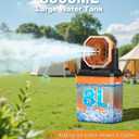 Orteen Portable Misting Fan, Rechargeable Outdoor Cooler, Battery Operated Personal Fan with3 Speeds & 8L Bucket for Patio, Camping,Hiking, Backyard, Travel, Desk,Pool, Beach (24000mAh-Orange)