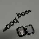 Mesime Compatible with Apple Watch Band 41mm, Women Bling Jewelry Bands with Tempered Glass Screen Protector Case, Shiny Strap for iWatch Series 11/10/9/8/7/6/5/4/3/2/1/SE