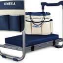 Aimerla K5 Foldable Kneeler Seat - Heavy Duty (Detachable Cloud Kneeler Pad) - Garden Stool - 2 Large Tool Bags - Portable Bench for Indoor & Outdoor, K5-Blue