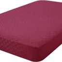 hyha Outdoor Couch Cushion Covers, Sectional Couch Sofa Covers Washable, Jacquard Diamond Lattice, Stretch Sofa Seat Cushion Cover for Indoor/Outdoor Patio Furniture (1 Piece for Medium, Wine Red)