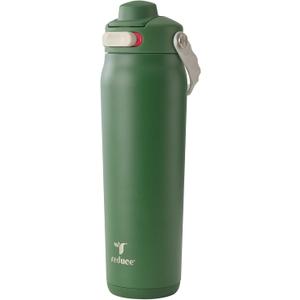REDUCE Aura Vacuum Insulated 26 oz Water Bottle - Leak-Proof & Chug Spout for Quick Hydration - Keeps Drinks Cold for 30 Hours - Removable Handle for Travel or Gym - Soft Sit Base - 
Fairway Green