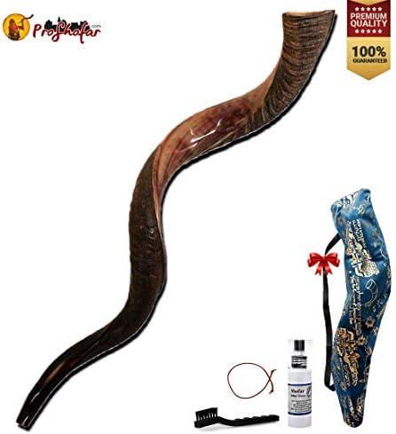Israel Shofar Set, Natural Kudu Horn Shofar, Kosher Shofar Yemenite Traditional Musical Instrument for Jewish Spiritual Ceremonies and Religious Sermons, Made in Israel Israel Shofar Set, Natural Kudu Horn Shofar, Kosher Shofar Yemenite Traditional Musical Instrument for Jewish Spiritual Ceremonies and Religious Sermons, Made in Israel