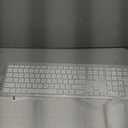 Wireless Keyboard and Mouse Combo - Full Size Slim Thin Wireless Keyboard Mouse with Numeric Keypad 2.4G Stable Connection Adjustable DPI (White & Silver)