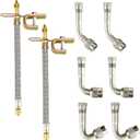 8 Pcs Valve Stem Extension Include 2 Pcs 7.1 Inch Braided Dual Tire Valve Extenders 6 Pcs 45 90 135 Degree Brass Valve Stem Extender for Dual Wheels Passenger Cars RV Bicycle Trailer(7.1 Inches)