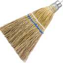 Suclain 1 Pcs 12 Inch Whisk Broom Hand Held Mini Corn Straw Whisk Broom Short Handle with Metal Hanger Halloween for Multi Surface Sweeping Small Hand Brush for Outdoor Car Porch Debris Dust Dirt