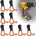 8 Pack Large Heavy Duty Magnetic Hook Extra Strong Magnetic Garage Hooks Big NdFeB Industrial Magnet Hooks Magnetic Utility Storage Holder Organization with Anti-Slip Coating for Hanging Garden Tool