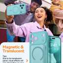 CANSHN Magnetic Compatible with iPhone 17 Pro Case, Upgraded [Full Camera Protection] [Compatible with Magsafe] [Translucent Matte] Shockproof Protective Phone Cover 6.3 Inch - Teal