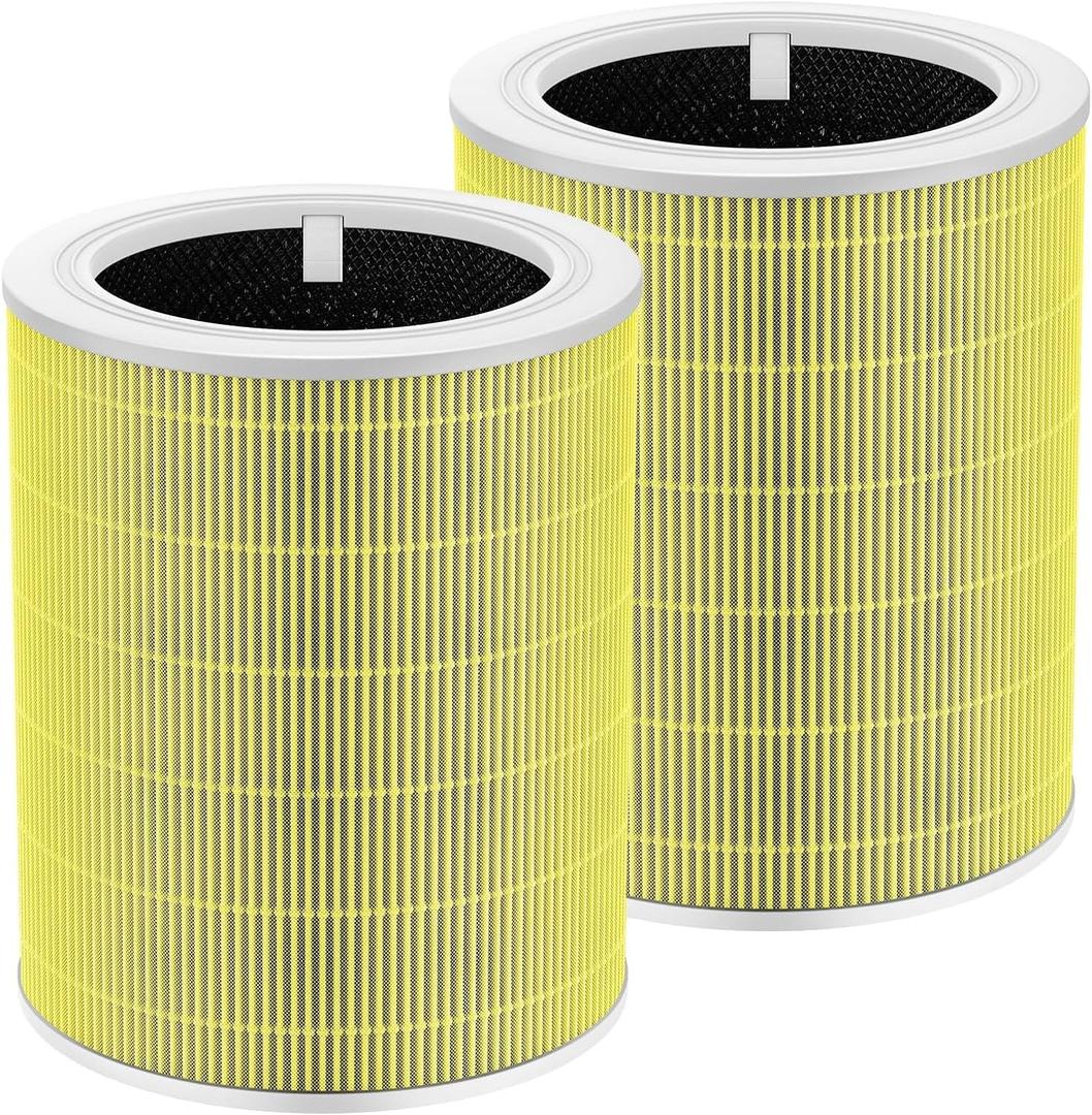Core 600S Pet Care Replacement Filter for LEVOIT Core 600S & Core 600S-P Air Purifier, 3-in-1 H13 True HEPA, High-Efficiency Activated Carbon Filter, Compared to Part #Core 600S-RF-PA, 2 Pack, Yellow