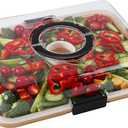 Charcuterie Board with Clear Lid, Travel Portable Cheese Board Charcuterie Boxes Cutting Boards for Kitchen, House Warming Gifts New Home, Gifts for Women (1 Compartments Black)