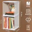 2 Cube Organizer Bookshelves DIY Variable Stackable Cube Storage Organizer for Kid Bedroom,Living Room,Small Bookshelf White